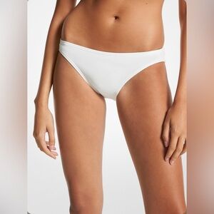 NWT MICHAEL KORS White Bikini Bottom Stretch Nylon, Size XL